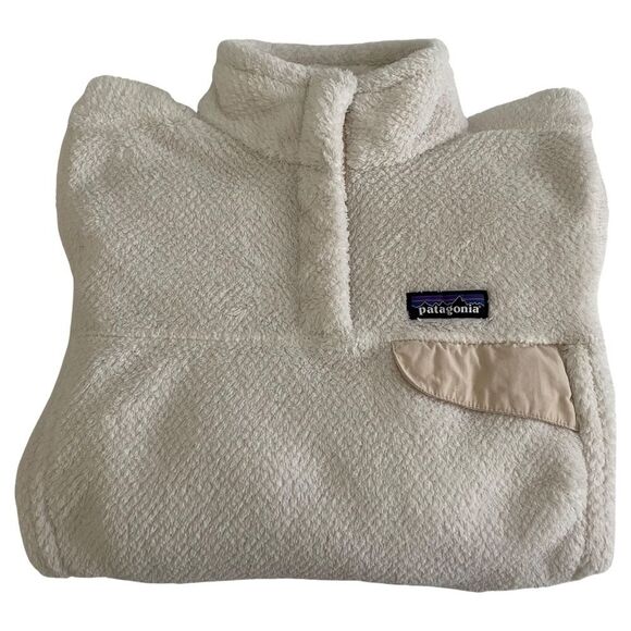 Patagonia Re-Tool Snap Polartec Thermal Fleece Pullover Ivory Size Medium - Picture 1 of 9